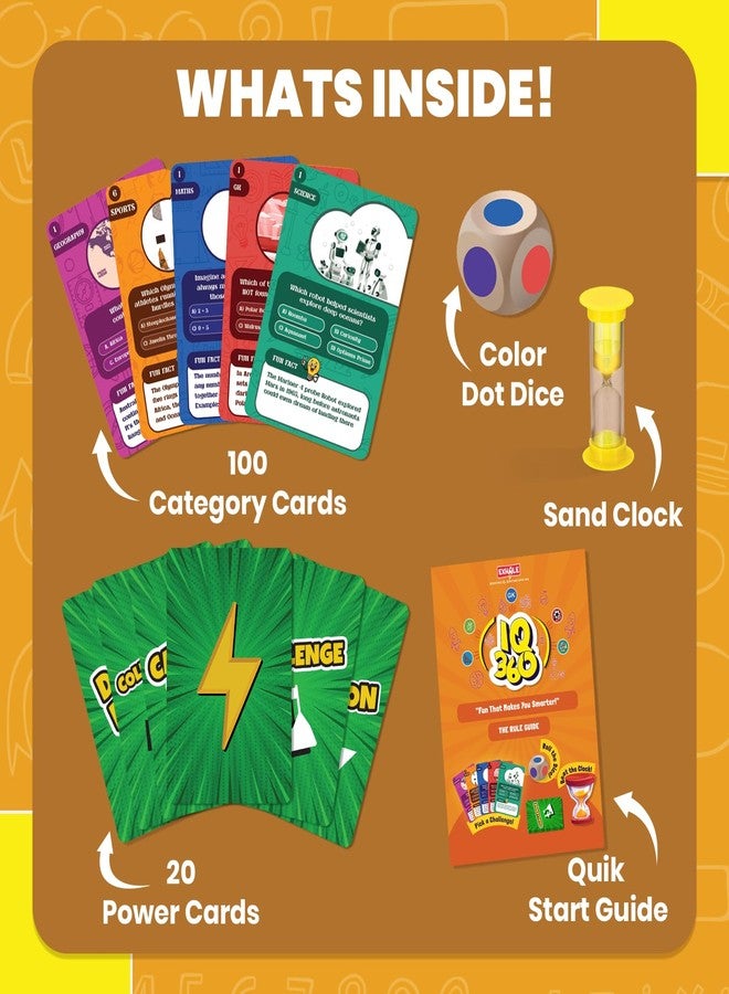 EXHALE IQ 360 Trivia Board Game for Kids & Families | Fun Educational Learning Toy with 100+ Challenges, Dice & Timer | Brain Teaser Card Game for Ages 8+, 2-6 Players, Family Party Game Night - Image 3